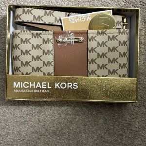 NWT brown Michael Kors adjustable belt bag